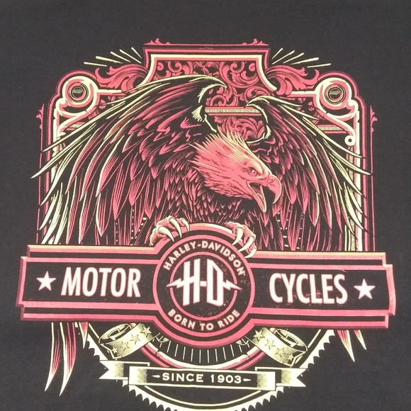 Harley Davidson Mens 2XL Blk Graphic Tshirt Eagle - Picture 1 of 4